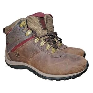 Timberland Norwood Mid Waterproof Hiking Boots Women's Size 7 Brown Leather